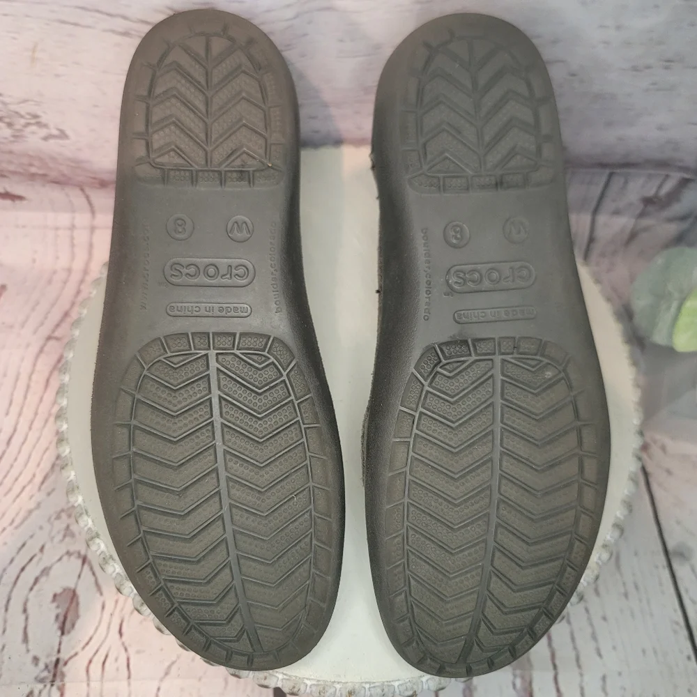 Crocs Mammoth Winter Ballet Flats in Brown Suede. Size 8W - Picture 8 of 11
